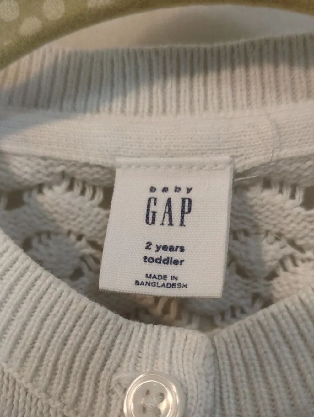 GAP Toddler White Eyelet Button Cardigan